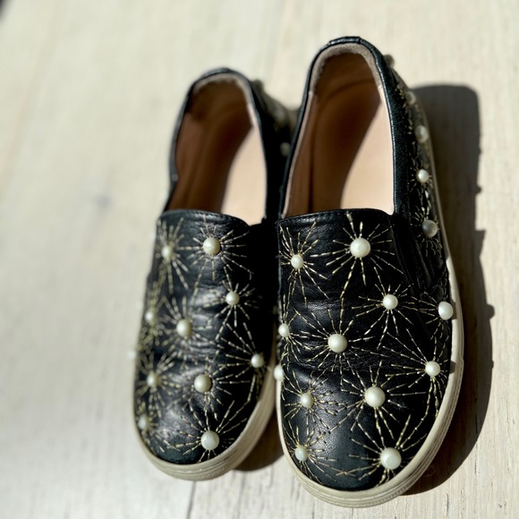 Aquazzura Cosmic Pearl Leather Slip-on Trainers for Girls - Picture 3 of 6